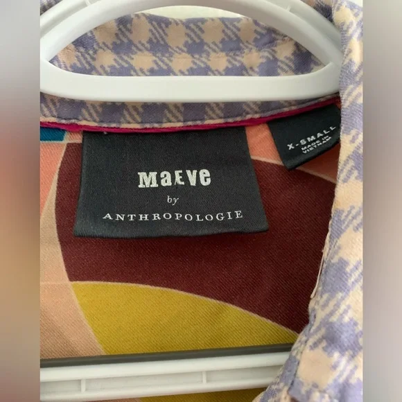 RARE Maeve Anthropologie Paz Buttondown Shirt Floral Patchwork Size XS - Picture 4 of 7